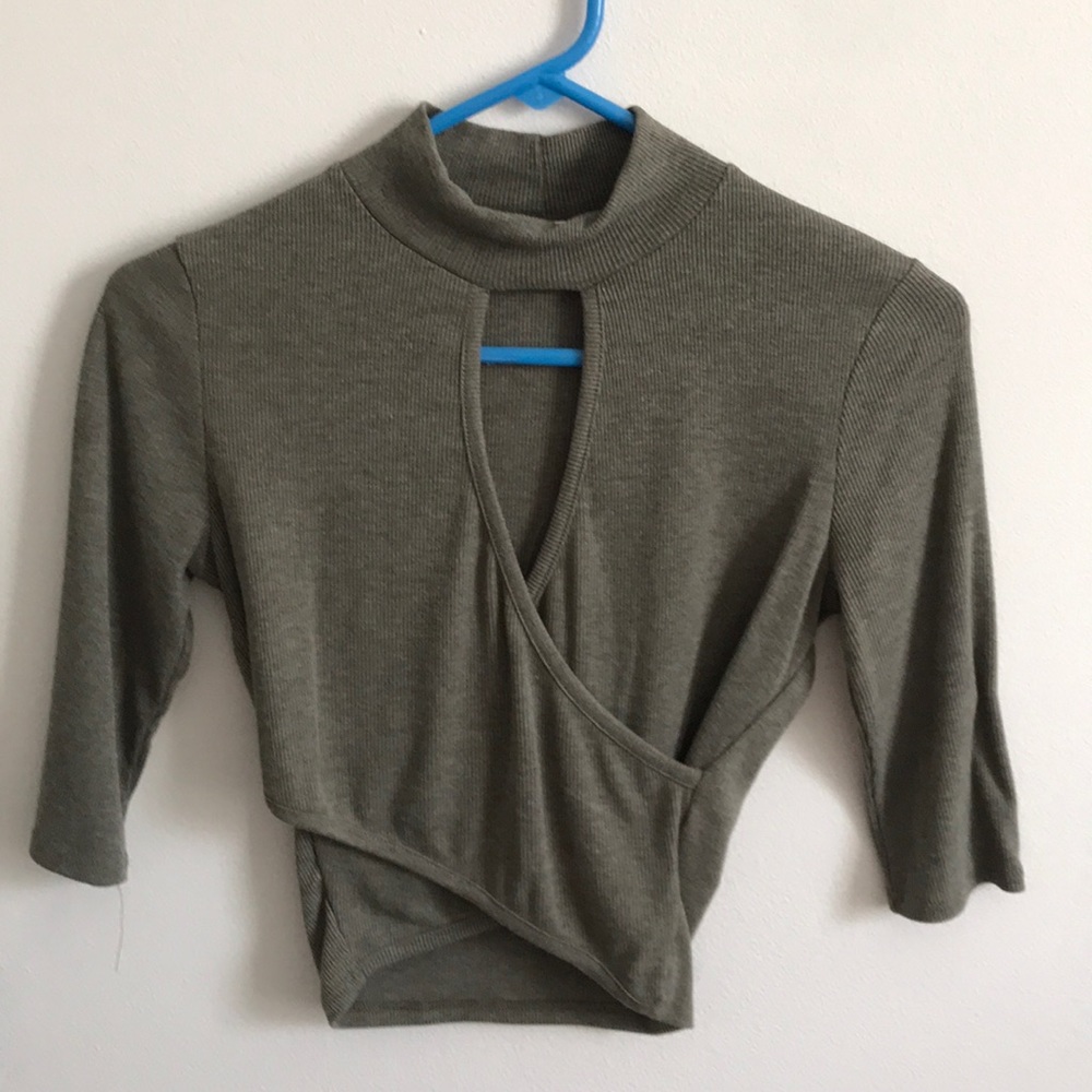 Cute Army Green Top